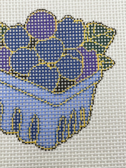 Blueberry Basket - 13 mesh - 7 x 7 - Needlepoint Canvas