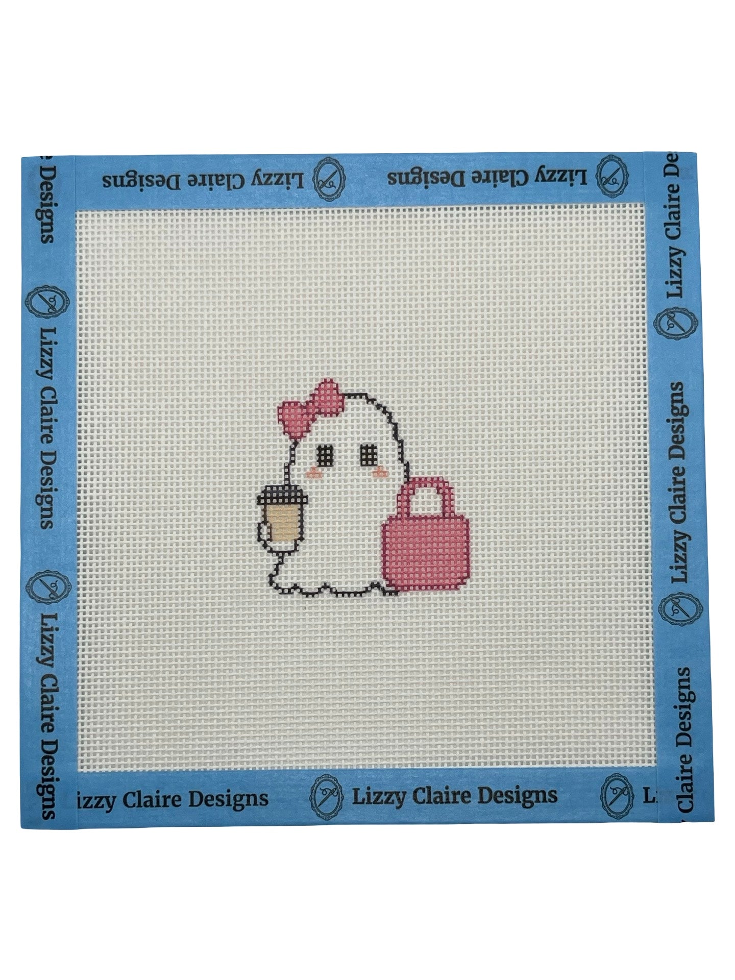 Boo-tique Shopper Ghost - 18 mesh - 6 x 6 - Needlepoint Canvas