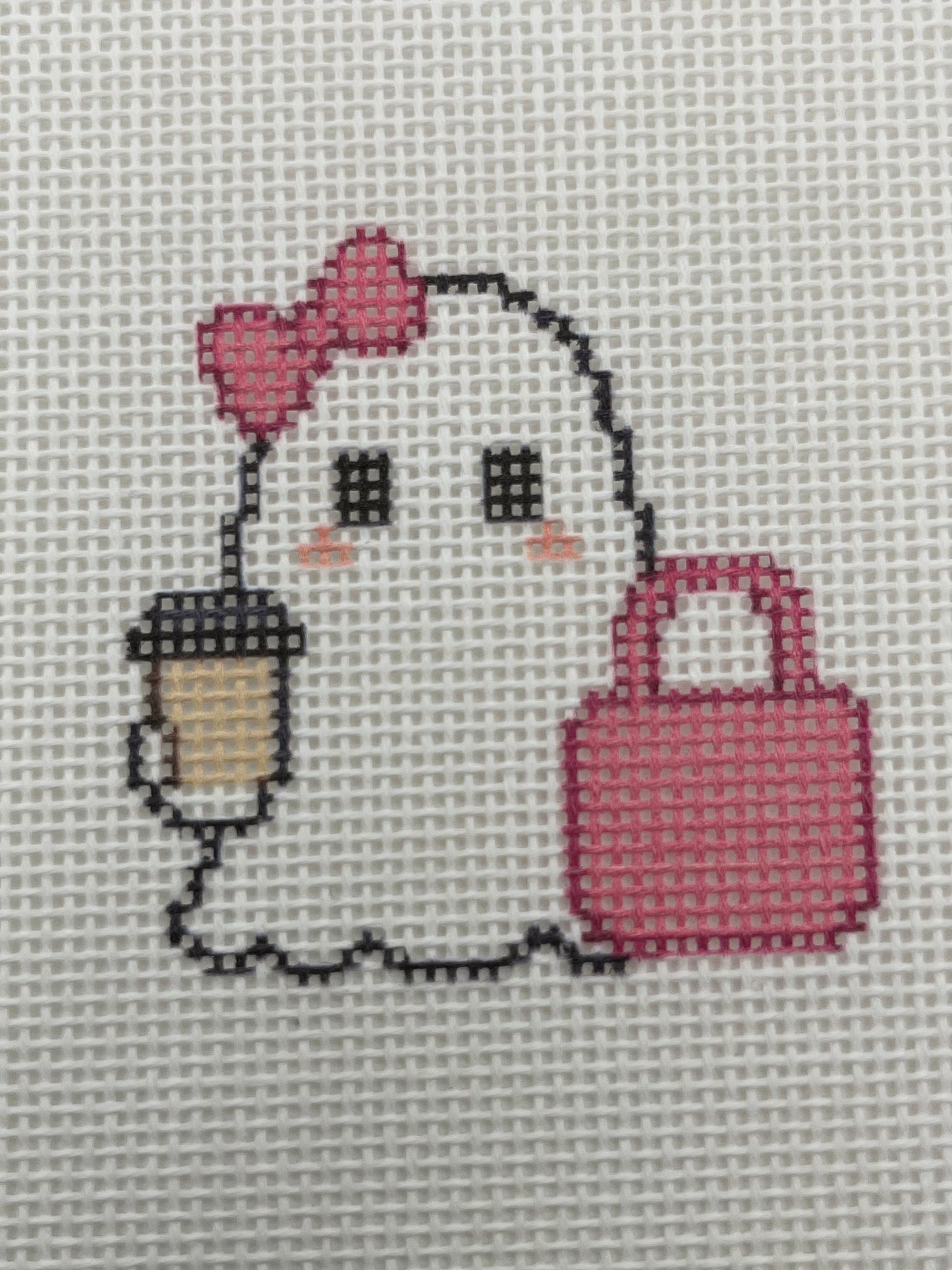 Boo-tique Shopper Ghost - 18 mesh - 6 x 6 - Needlepoint Canvas
