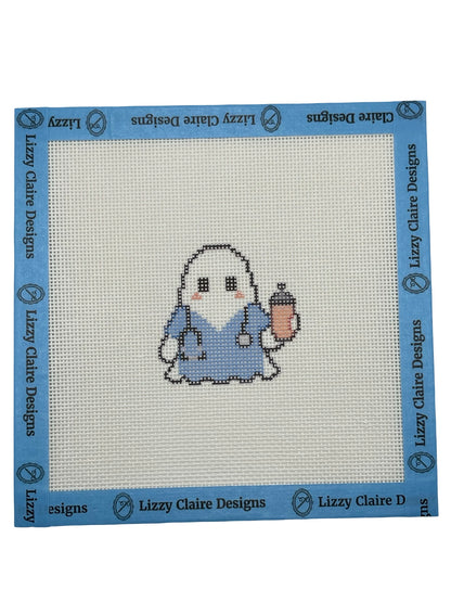 Boo Nurse Ghost - 18 mesh - 6 x 6 - Needlepoint Canvas