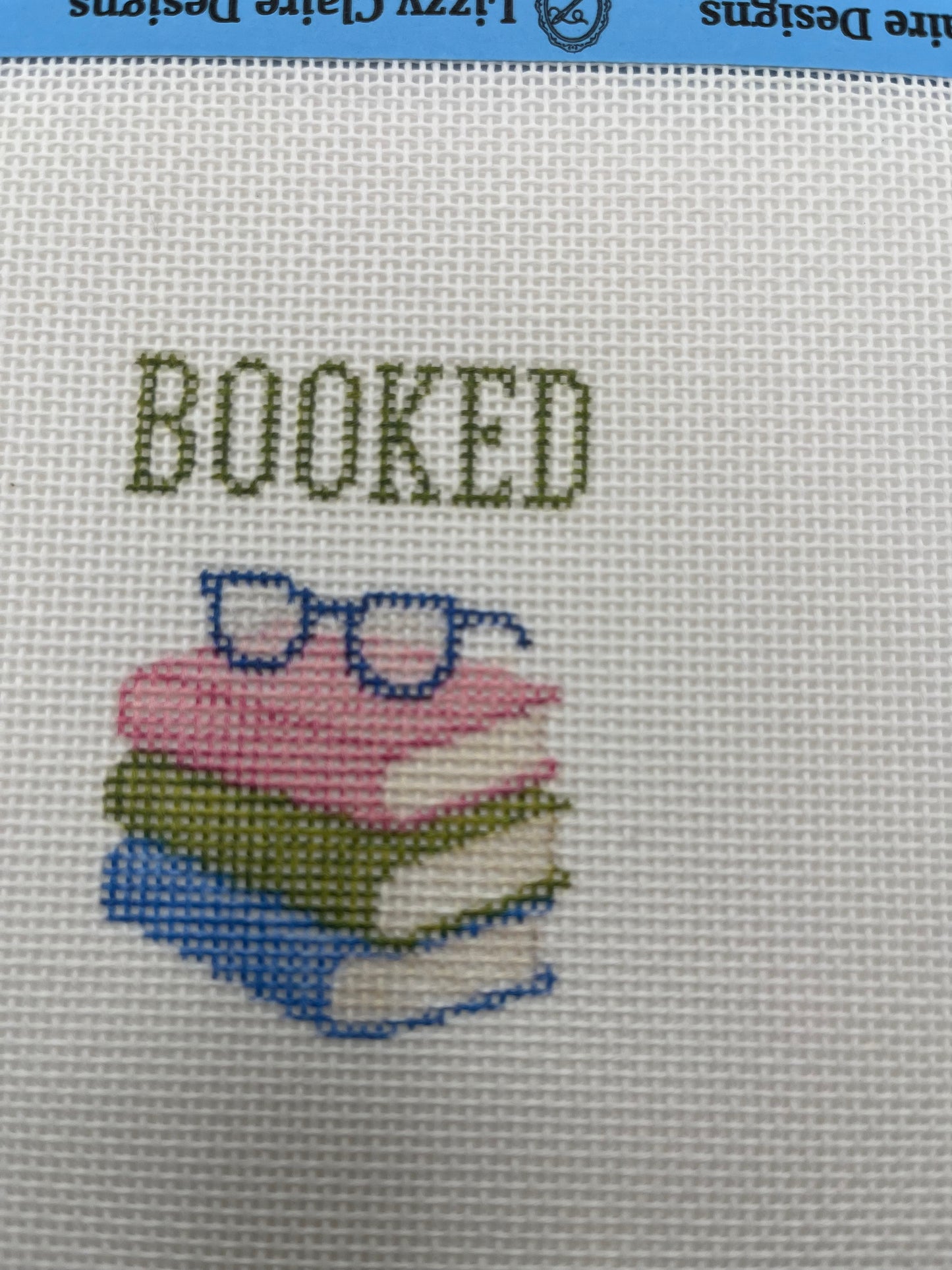 Booked- Luggage Tag Sized - 18 Mesh - 6 x 6 - Needlepoint Canvas
