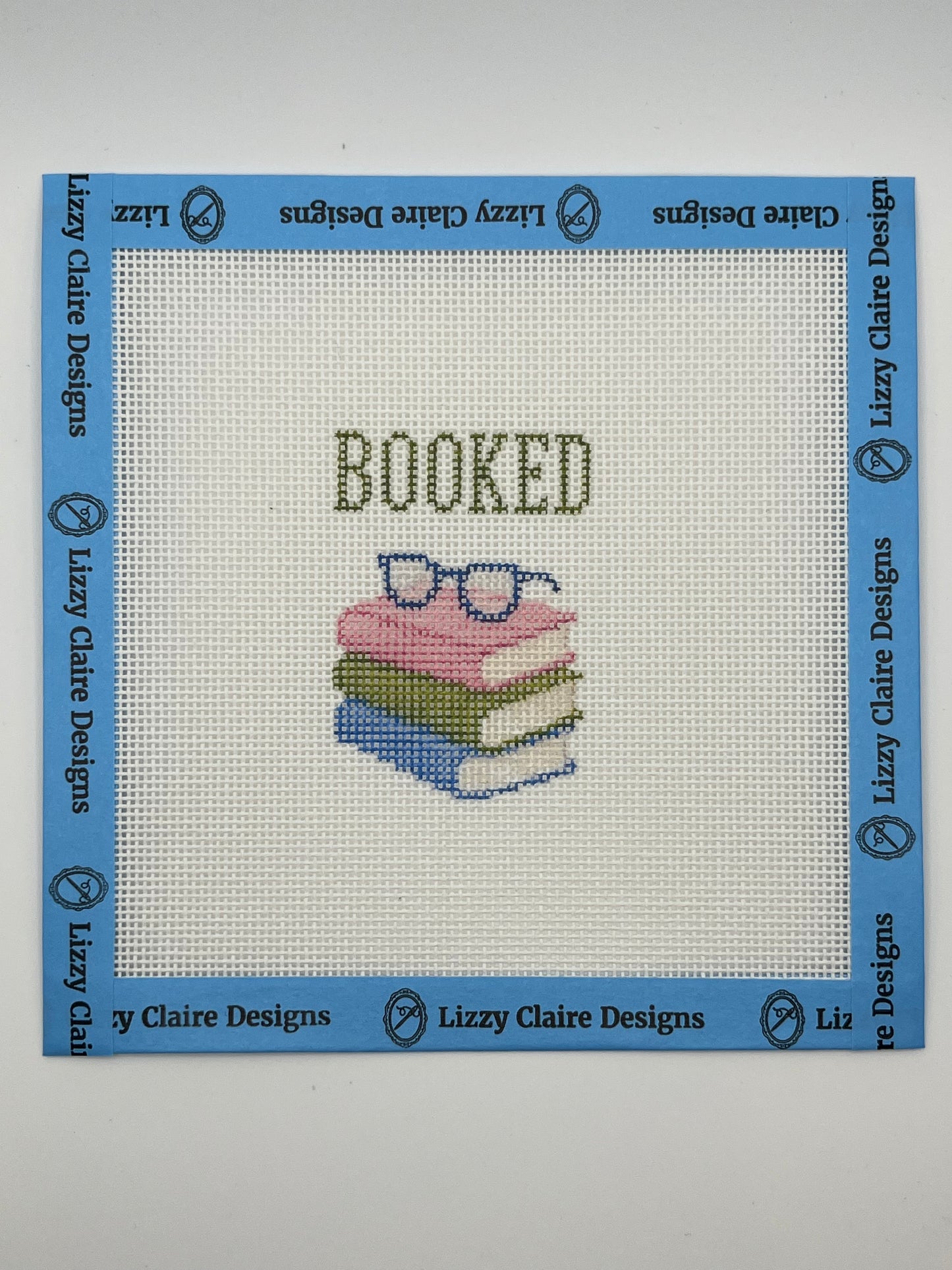 Booked- Luggage Tag Sized - 18 Mesh - 6 x 6 - Needlepoint Canvas