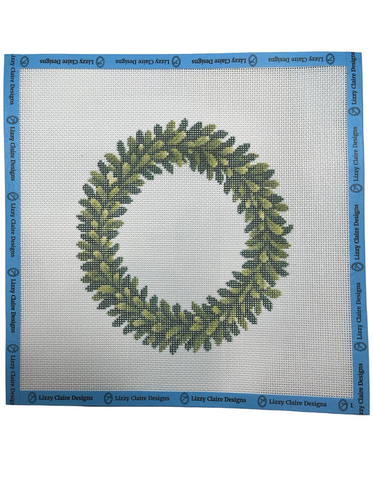 Boxwood Wreath - 13 mesh - 12 x 12 - Needlepoint Canvas