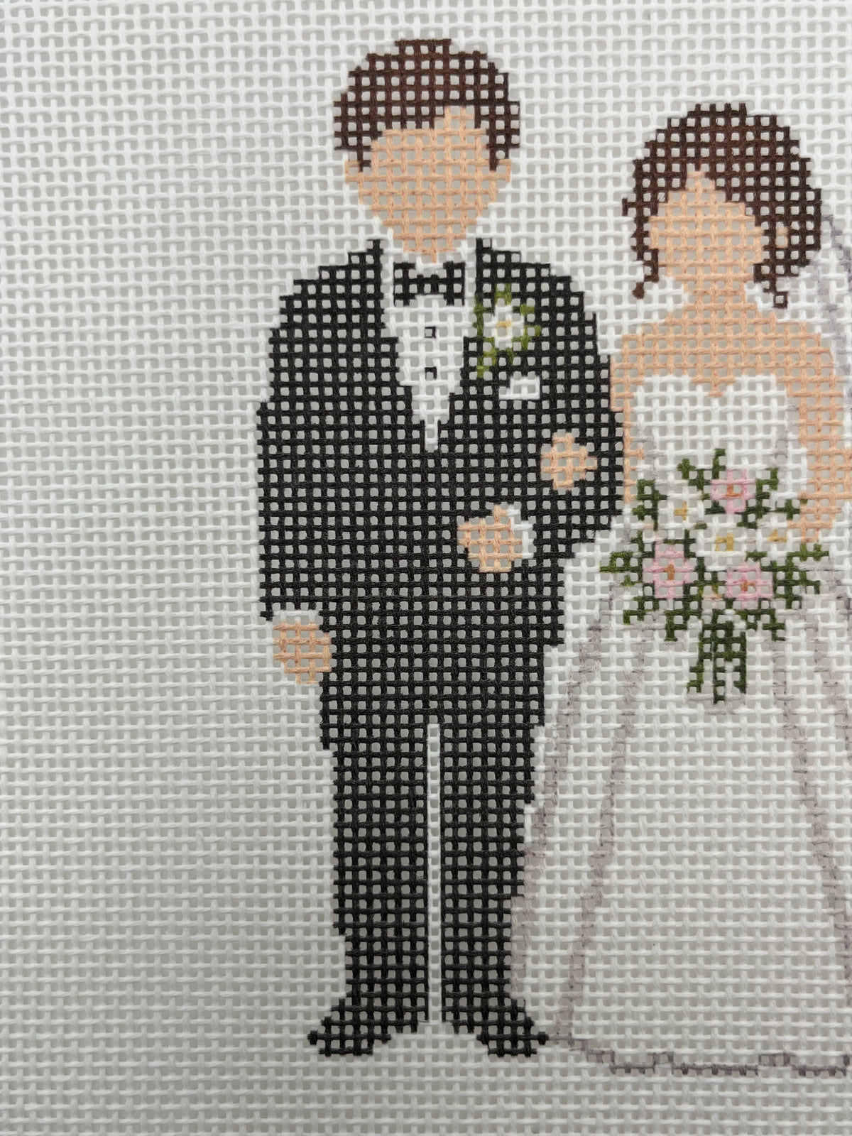 Bride and Groom - 18 mesh - 8 x 8 - Needlepoint Canvas