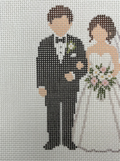 Bride and Groom - 18 mesh - 8 x 8 - Needlepoint Canvas