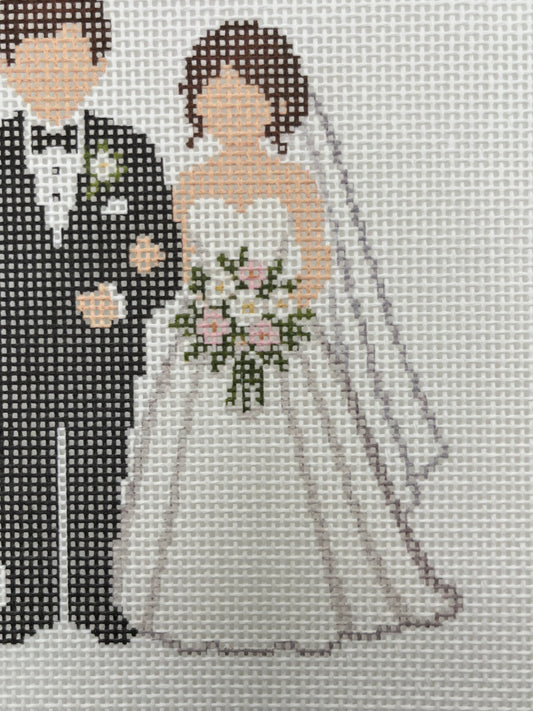 Bride and Groom - 18 mesh - 8 x 8 - Needlepoint Canvas