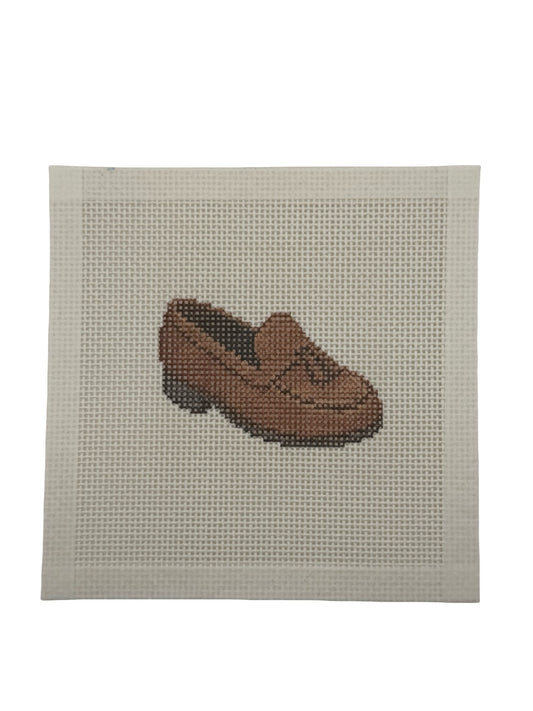 Brown Loafer - 13 mesh - 6 x 6 - Needlepoint Canvas