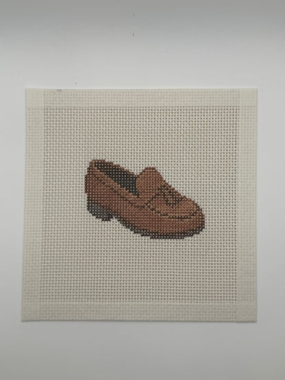 Brown Loafer - 13 mesh - 6 x 6 - Needlepoint Canvas