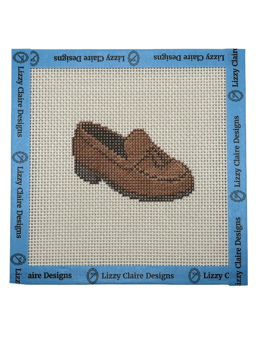Brown Loafer - 13 mesh - 6 x 6 - Needlepoint Canvas