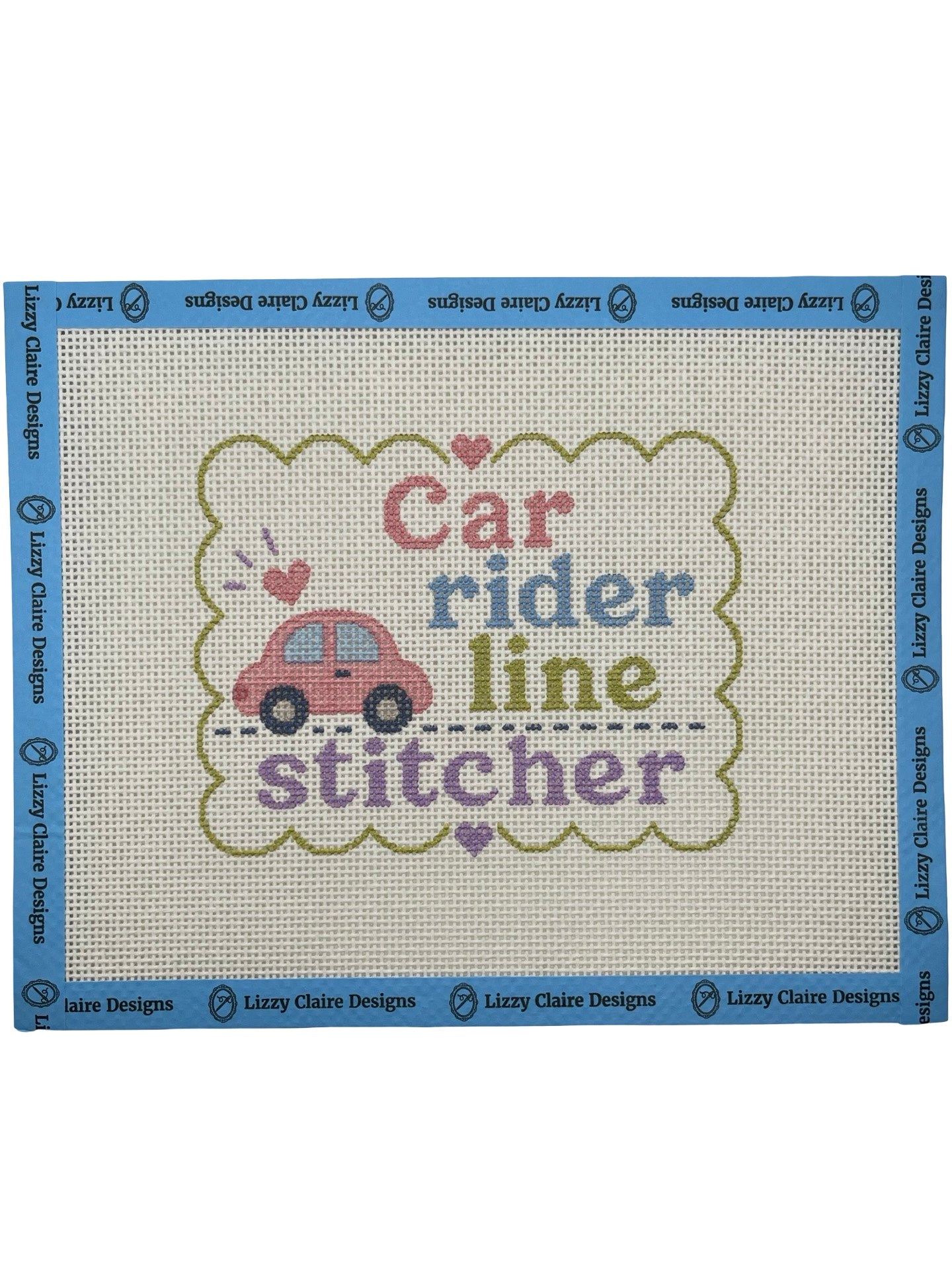 Car Rider Line Stitcher - 13 mesh - 10 x 8 - Needlepoint Canvas