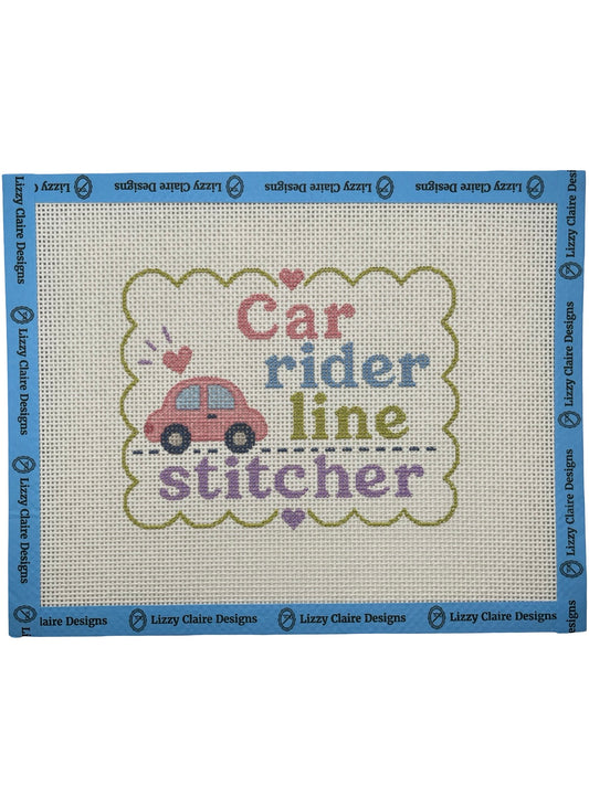 Car Rider Line Stitcher - 13 mesh - 10 x 8 - Needlepoint Canvas
