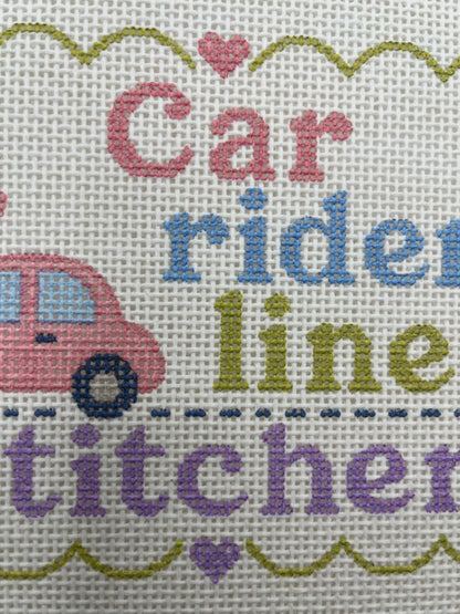 Car Rider Line Stitcher - 13 mesh - 10 x 8 - Needlepoint Canvas