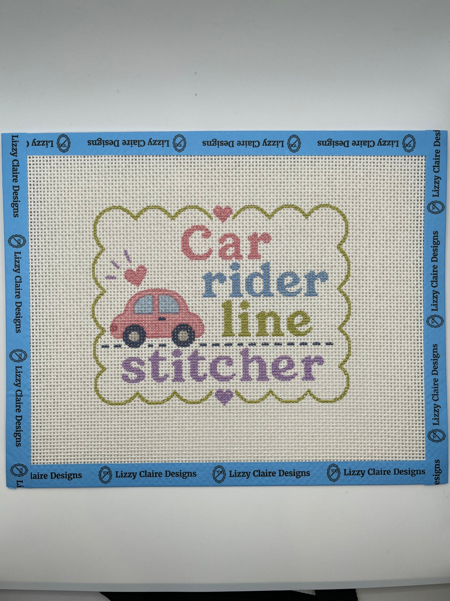 Car Rider Line Stitcher - 13 mesh - 10 x 8 - Needlepoint Canvas