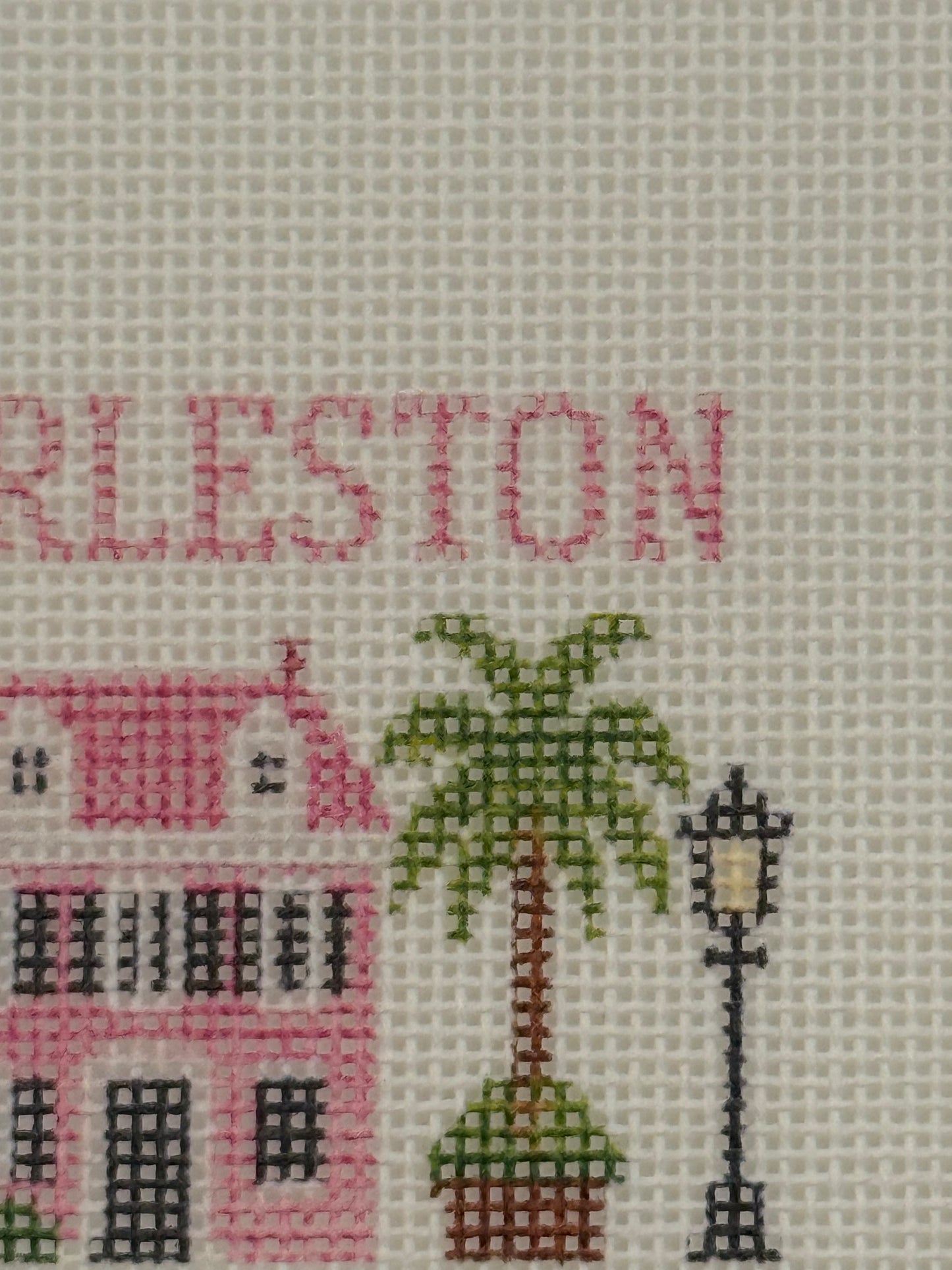 Charleston - Luggage Tag Sized - 18 Mesh - 6 x 6 - Needlepoint Canvas
