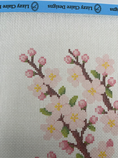 Cherry Blossom Branches - 18 mesh - 10 x 10 - Needlepoint Canvas