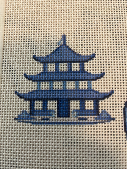 12x12 Chinoiserie Collage - 13 mesh - 12 x 12 - Needlepoint Canvas