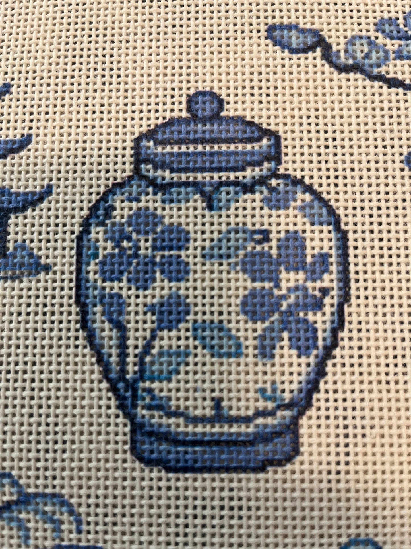 12x12 Chinoiserie Collage - 13 mesh - 12 x 12 - Needlepoint Canvas