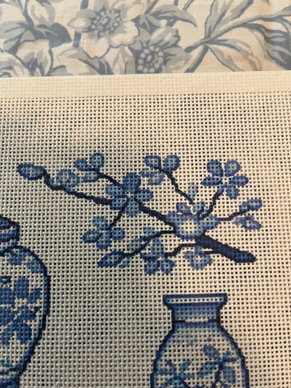 12x12 Chinoiserie Collage - 13 mesh - 12 x 12 - Needlepoint Canvas