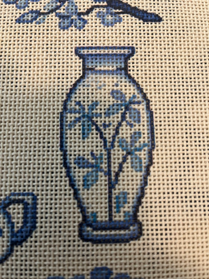 12x12 Chinoiserie Collage - 13 mesh - 12 x 12 - Needlepoint Canvas