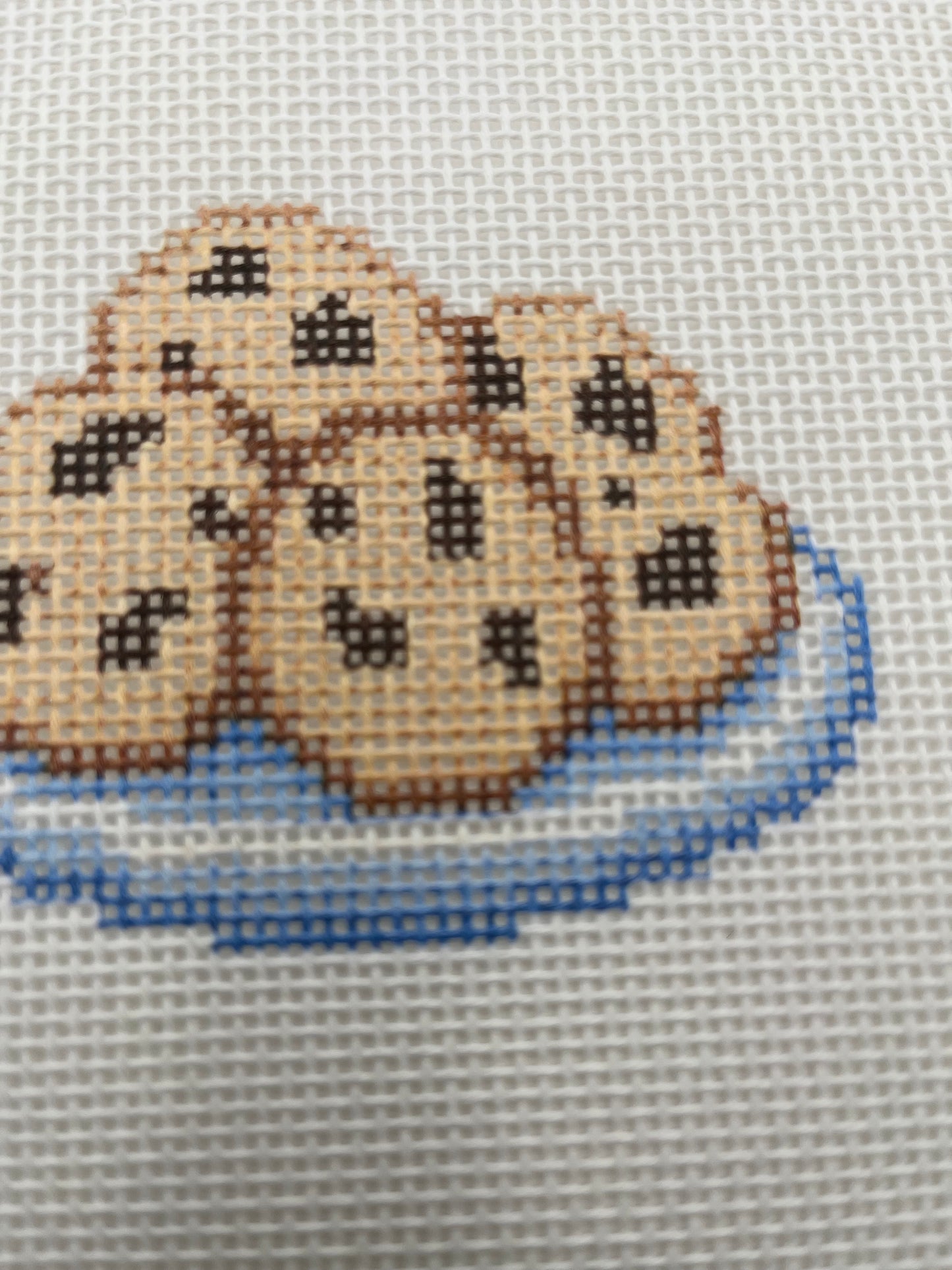 Chocolate Chip Cookies - 13 mesh - 7 x 7 - Needlepoint Canvas