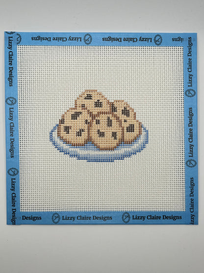 Chocolate Chip Cookies - 13 mesh - 7 x 7 - Needlepoint Canvas
