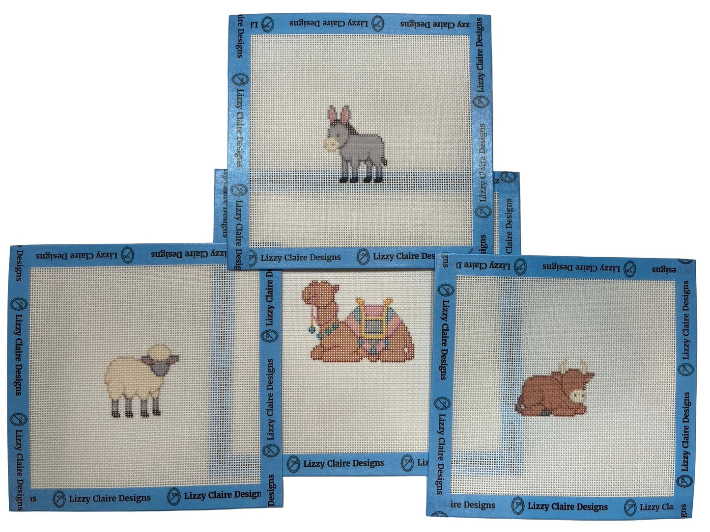 Christmas Nativity Set - Animals - 4 Canvas Set - 18 mesh - Needlepoint Canvases