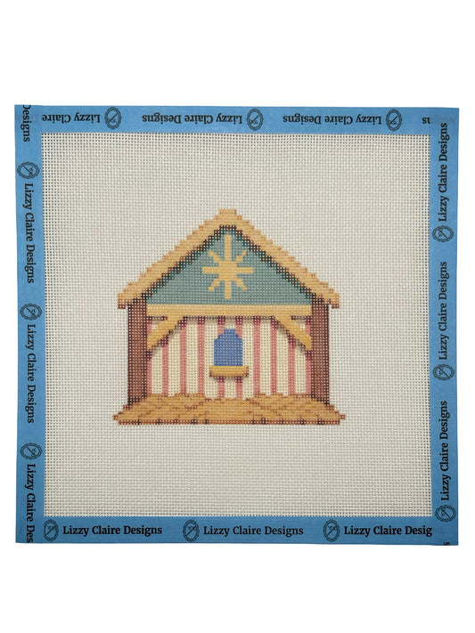 Christmas Nativity Set - Manger - 18 mesh - 8 x 8 - Needlepoint Canvas