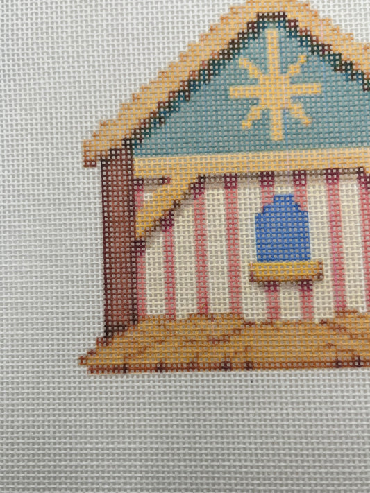 Christmas Nativity Set - Manger - 18 mesh - 8 x 8 - Needlepoint Canvas