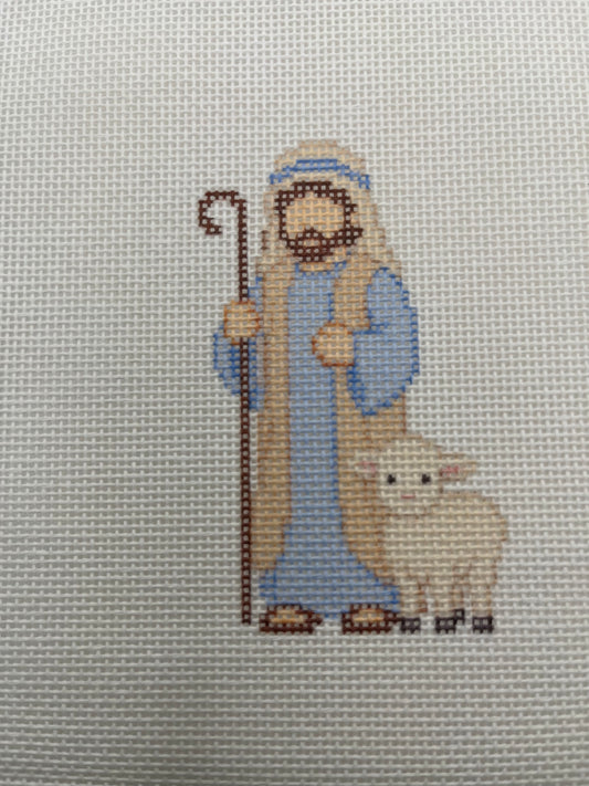 Christmas Nativity Set - Shepherd - 18 mesh - 7 x 7 - Needlepoint Canvas