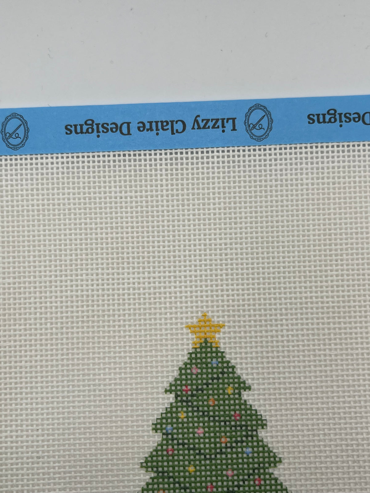 Christmas Tree with Lights and Star - 18 mesh - 7 x 7 - Needlepoint Canvas