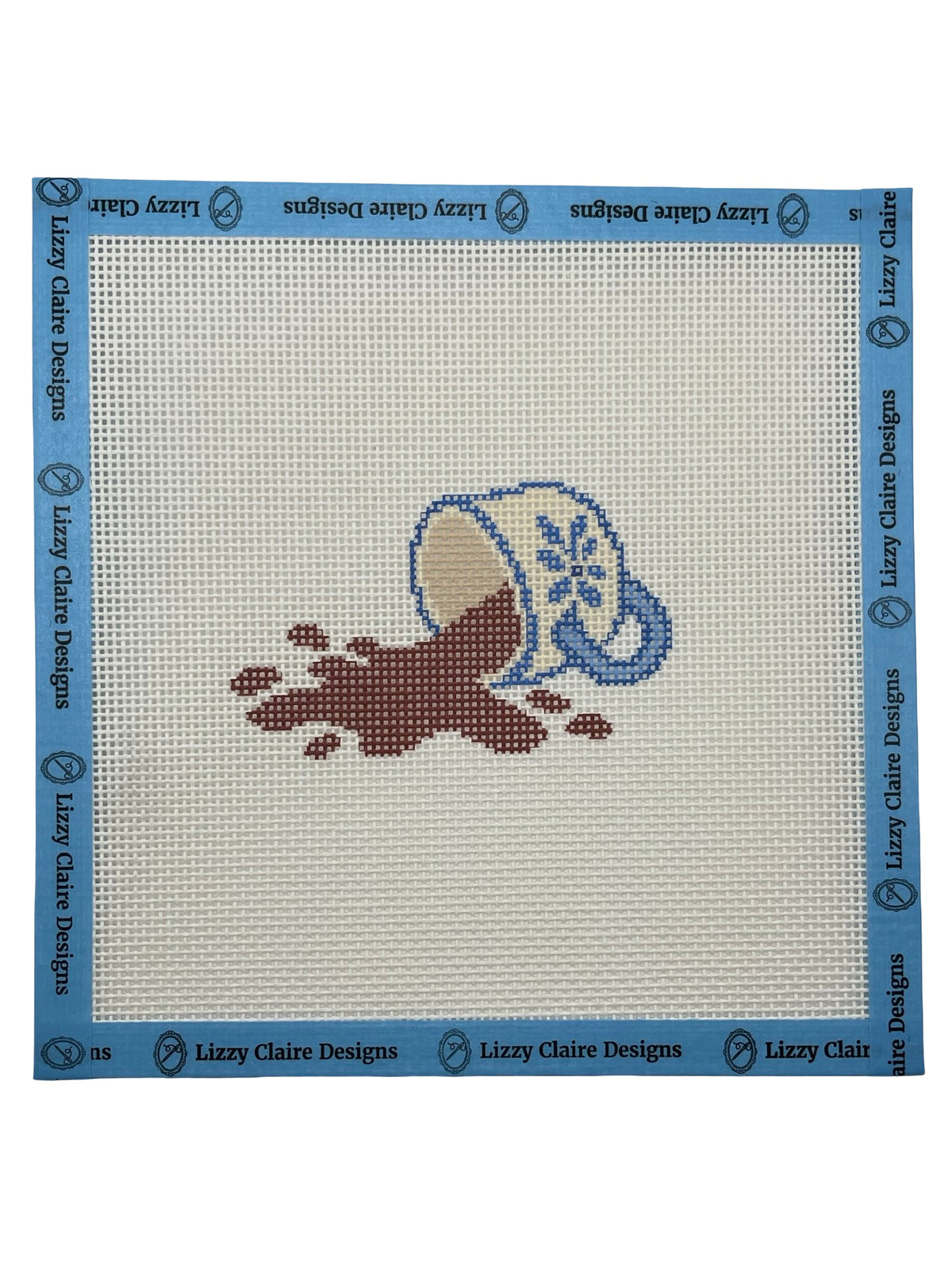 Coffee Catastrophe - 13 mesh - 7 x 7 - Needlepoint Canvas