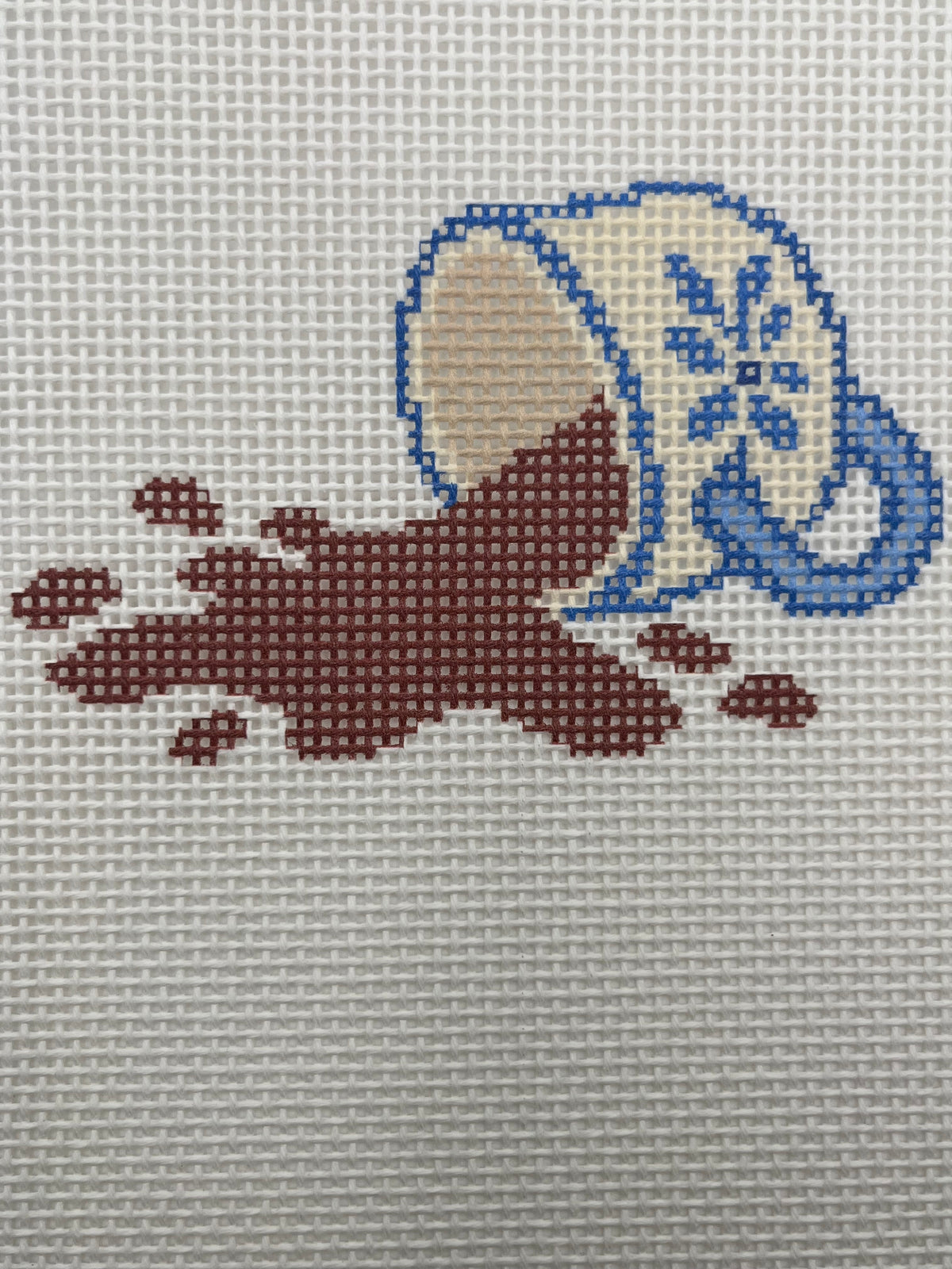 Coffee Catastrophe - 13 mesh - 7 x 7 - Needlepoint Canvas