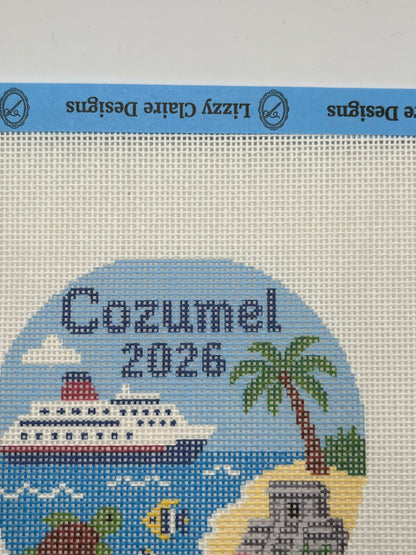 Cozumel 2026 - 18 mesh - 4 inch Round - 7 x 7 - Needlepoint Canvas