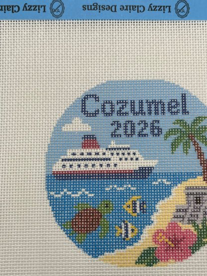 Cozumel 2026 - 18 mesh - 4 inch Round - 7 x 7 - Needlepoint Canvas