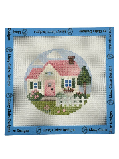 Cozy Cottage - Happy Farm Collection - 4 inch Round - 18 mesh - 6 x 6 - Needlepoint Canvas
