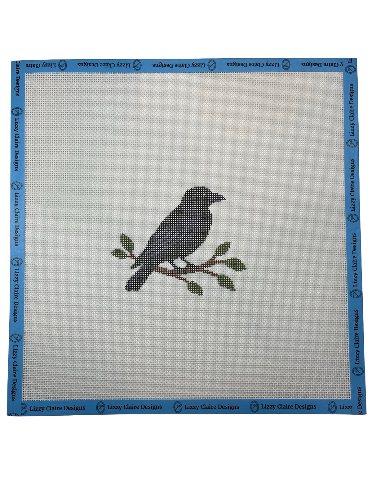 Crow on a Branch- 13 mesh - 7 x 7 - Needlepoint Canvas