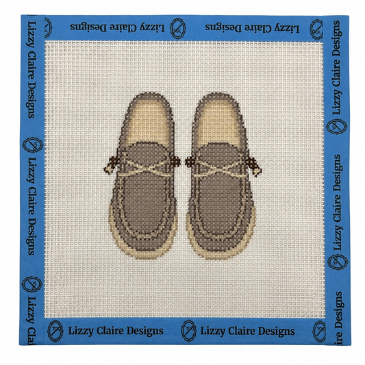 Dad Shoes - 13 mesh - 6 x 6 - Needlepoint Canvas