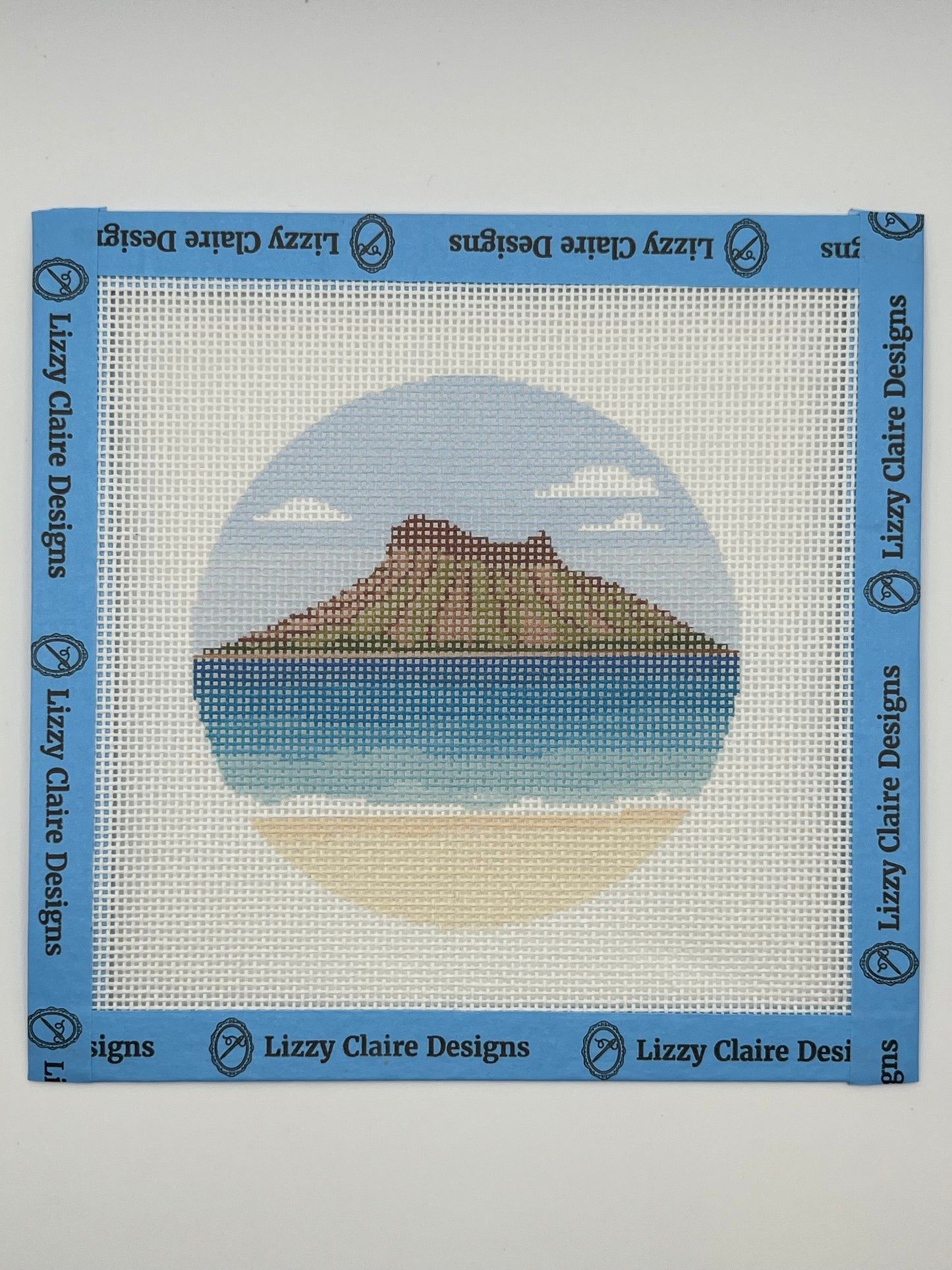 Diamond Head Crater - 18 mesh - 4 inch Round - 6 x 6 - Needlepoint Canvas