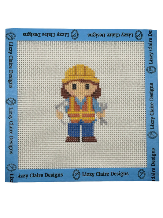 Engineer Lizzy Claire - 13 mesh - 6 x 6 - Needlepoint Canvas