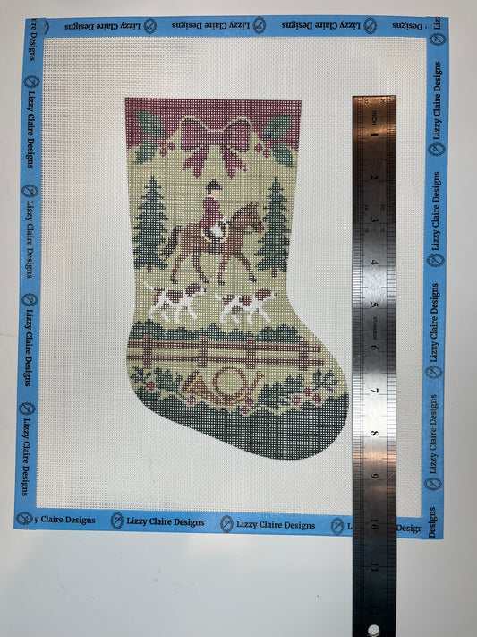 English Hunt Christmas Stocking - 18 mesh - 10 x 12 - Needlepoint Canvas