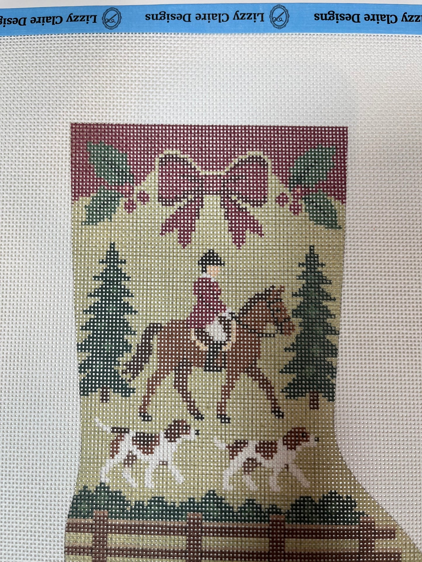 English Hunt Christmas Stocking - 18 mesh - 10 x 12 - Needlepoint Canvas