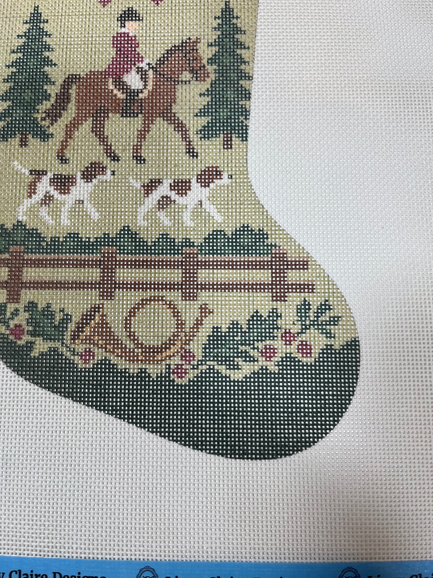 English Hunt Christmas Stocking - 18 mesh - 10 x 12 - Needlepoint Canvas