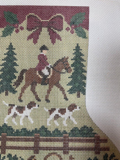 English Hunt Christmas Stocking - 18 mesh - 10 x 12 - Needlepoint Canvas