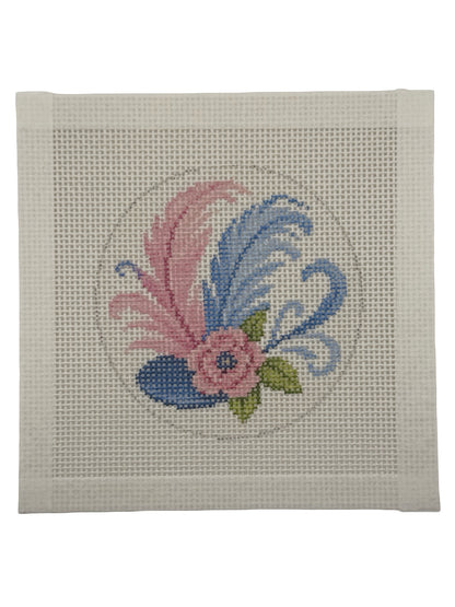 Fascinator - Feather Hat - 13 mesh - 4 inch Round - 6 x 6 - Needlepoint Canvas