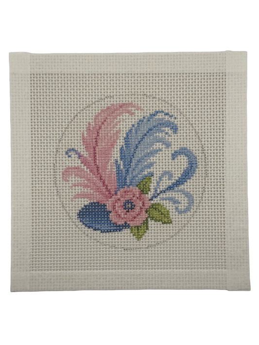 Fascinator - Feather Hat - 13 mesh - 4 inch Round - 6 x 6 - Needlepoint Canvas