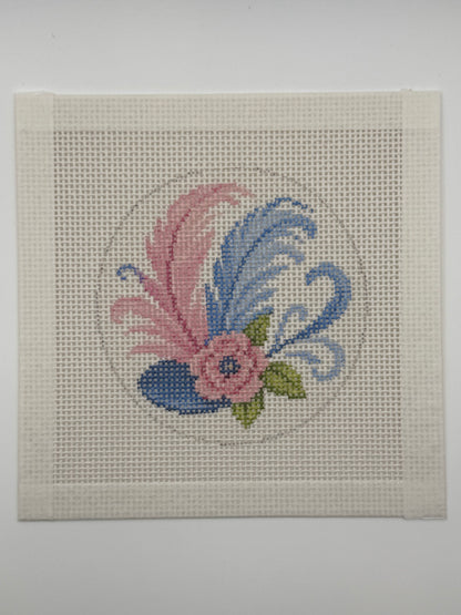 Fascinator - Feather Hat - 13 mesh - 4 inch Round - 6 x 6 - Needlepoint Canvas