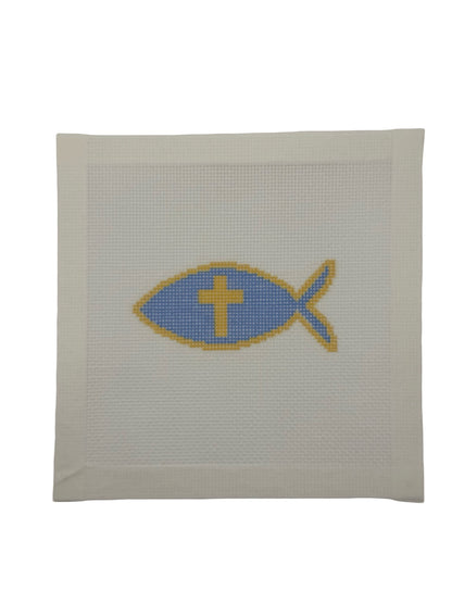 Faith Fish - 18 mesh - 6 x 6 - Needlepoint Canvas