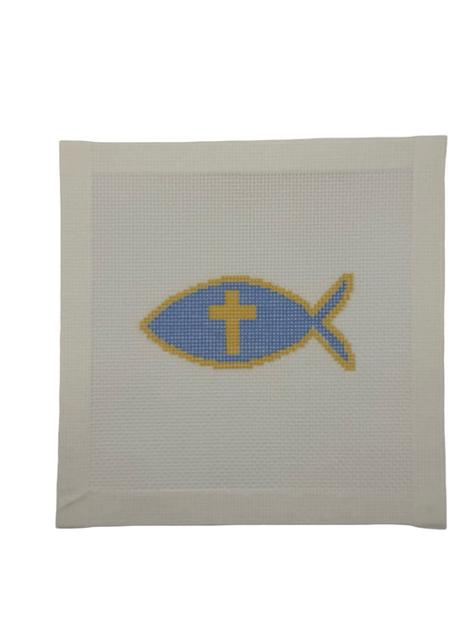 Faith Fish - 18 mesh - 6 x 6 - Needlepoint Canvas