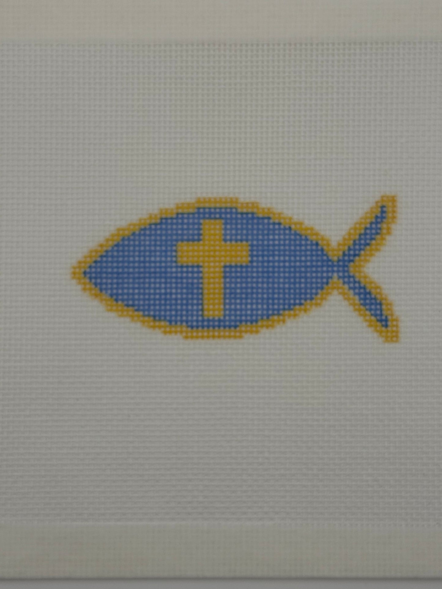 Faith Fish - 18 mesh - 6 x 6 - Needlepoint Canvas