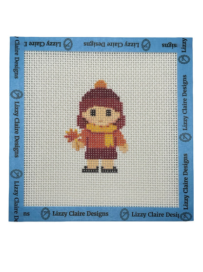 Fall Lizzy Claire - 13 mesh - 6 x 6 - Needlepoint Canvas
